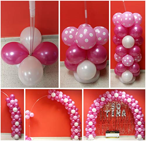 Funny Fashion Kit Estructura para Arco DE Globos Profesional 5,60 Metros Equipado con Soportes RELLENABLES DE Agua Y Clips FIJADORES para Globos