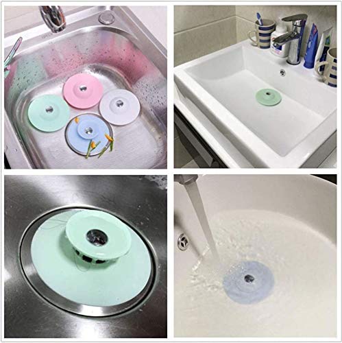 FUNNY HOUSE 5 Pcs Tapón de Drenaje de Silicona,Tapón de Goma Universal Tapones de Desagüe para Cocina Baño Bañera Fregadero Lavabo Lavamanos