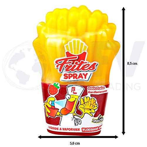 FunnyCandy Frites Spray Caramelo Líquido En Spray Para Vaporizar- Con Forma De Patatas Fritas, 3 Sabores Distintos, 12 Unidades