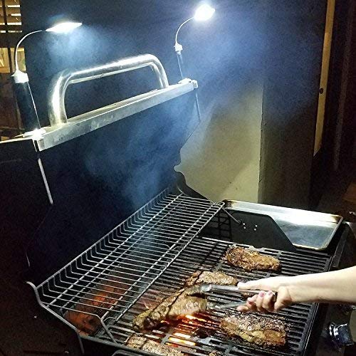 funsport - Parrilla magnética para Barbacoa con luz LED, magnética, 360 Grados, Ajustable, Resistente al Agua, para Exteriores, Barbacoa, Accesorios (2 Unidades)