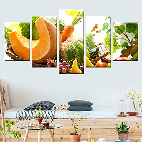 FXDGDFYDFHBFGHGHKHTDRGTRD 5 Cuadros de Alimentos con Frutas y Verduras Frescas, murales, decoración de la Cocina, Carteles nórdicos, Cocina, Comedor, murales, lienzos 40x60 40x80 40x100cm