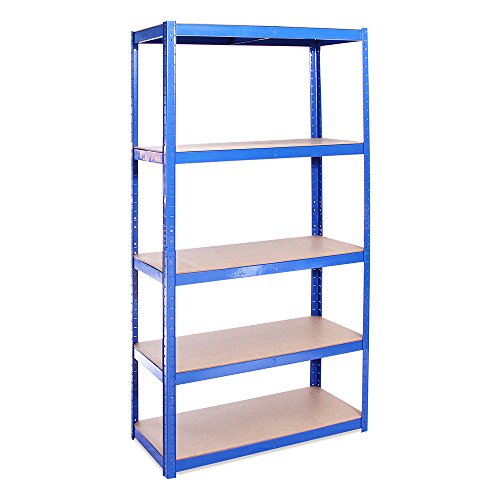 G-Rack 0022 Estantería de Almacenamiento para Garaje, Acero Inoxidable con Recubrimiento de Polvo, Azul, 180cm x 90cm x 40cm