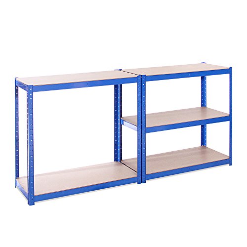 G-Rack 0022 Estantería de Almacenamiento para Garaje, Acero Inoxidable con Recubrimiento de Polvo, Azul, 180cm x 90cm x 40cm