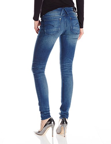 G-STAR RAW Lynn Mid Waist Skinny Vaqueros, Azul (Medium Aged 6550), 28W / 32L para Mujer