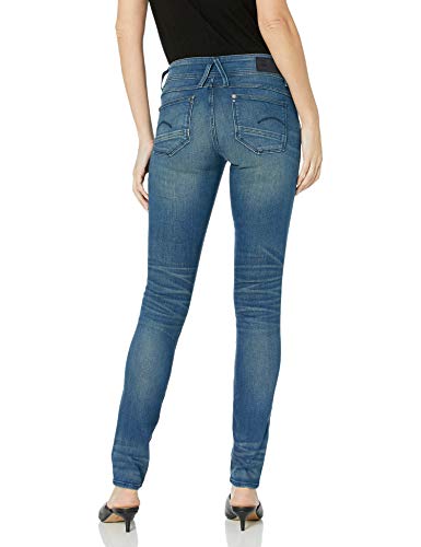 G-STAR RAW Lynn Mid Waist Skinny Vaqueros, Azul (Medium Aged 6550), 28W / 32L para Mujer