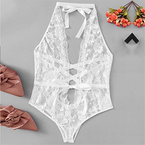 G-String Women Sexy Lingerie Girl Low Back Cross Floral Lace Sleepwear Erotic Cosplay Costume Lingerie Red XXXL