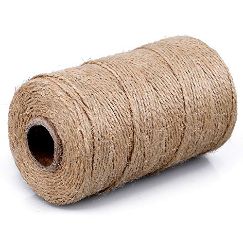 G2PLUS 200M Cuerda de Yute，Natural Yute Twine 2mm, Cuerda de jardinería Bricolaje, para Fotos, Regalos, Manualidades