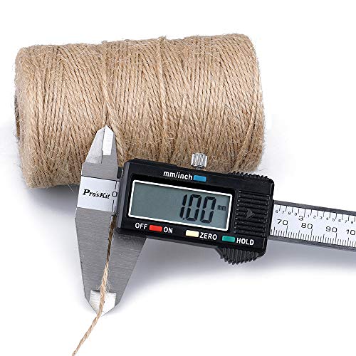 G2PLUS 200M Cuerda de Yute，Natural Yute Twine 2mm, Cuerda de jardinería Bricolaje, para Fotos, Regalos, Manualidades