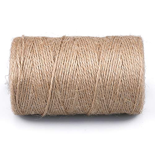 G2PLUS 200M Cuerda de Yute，Natural Yute Twine 2mm, Cuerda de jardinería Bricolaje, para Fotos, Regalos, Manualidades