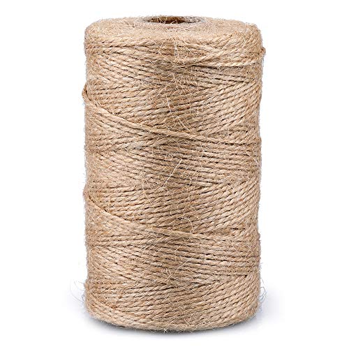 G2PLUS 200M Cuerda de Yute，Natural Yute Twine 2mm, Cuerda de jardinería Bricolaje, para Fotos, Regalos, Manualidades