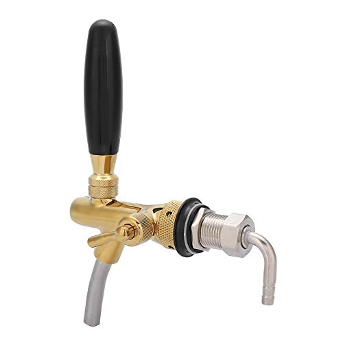 G5/8, dispensador de barril de cerveza ajustable de acero inoxidable cromado, grifo duradero, barra de cerveza casera, fiesta(dorado)