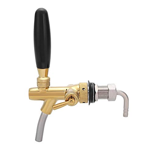 G5/8, dispensador de barril de cerveza ajustable de acero inoxidable cromado, grifo duradero, barra de cerveza casera, fiesta(dorado)