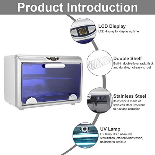 Gabinete de Esterilizador UV Ozono de Doble Capa, Caja de Estetica Desinfección de Gran Capacidad, Equipo de Esterilización Alta Eficiencia para Toallas y Varias Herramientas y Biberones etc(01)