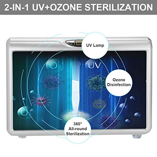 Gabinete de Esterilizador UV Ozono de Doble Capa, Caja de Estetica Desinfección de Gran Capacidad, Equipo de Esterilización Alta Eficiencia para Toallas y Varias Herramientas y Biberones etc(01)