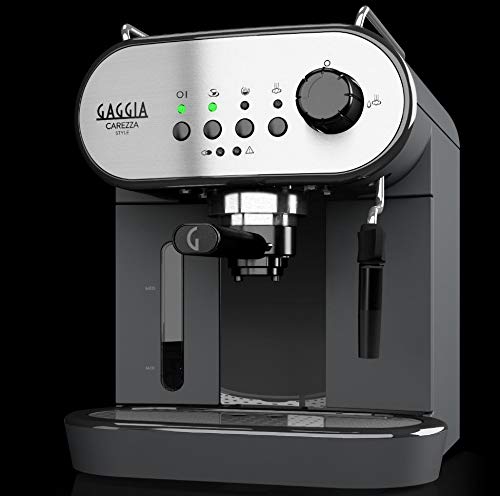 Gaggia RI8523/01 - Cafetera (Independiente, Máquina espresso, 1,4 L, Dosis de café, De café molido, 1900 W, Negro, Acero inoxidable)