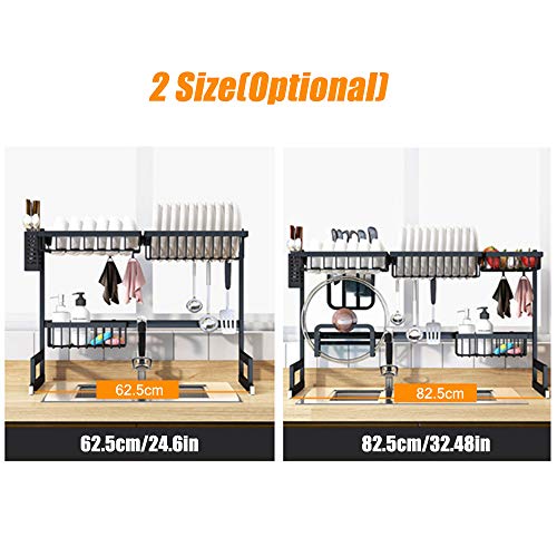 Galapara Escurridor de cubiertos, Estante de Almacenamiento de Cocina, Fregadero de Secado Tablero de Drenaje Estante para Platos Estante, utensilios de cocina de protección Ambiental Inoxidable 85cm