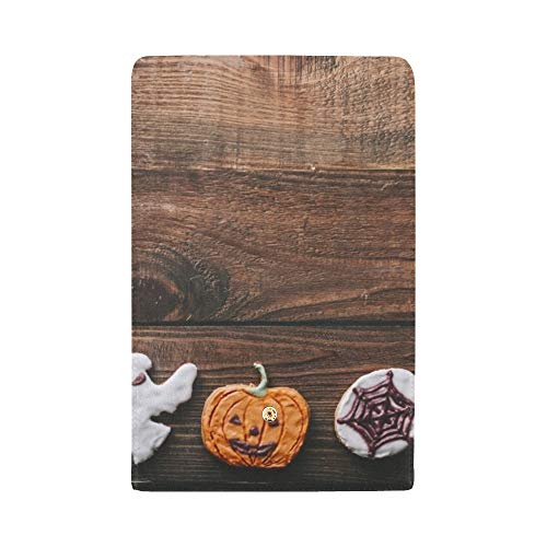 Galletas de Halloween Personalizadas únicas en la Cocina rústica de Madera Cartera Triple de Las Mujeres Monedero Largo Bolso de la Caja del Titular de la Tarjeta de crédito