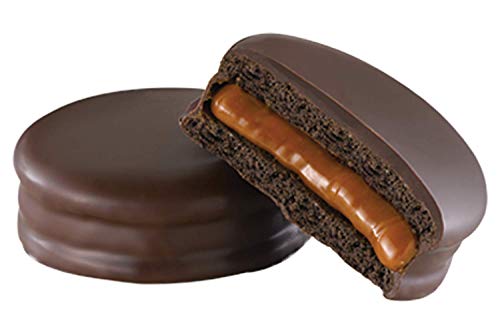 Galletas dobles con relleno de crema de caramelo de leche y cobertura de chocolate - 70% de cacao, caja de 9 piezas, 585 g - Alfajores HAVANNA 70% Cacao Puro (9er-Pack)