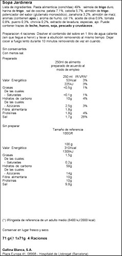 Gallina Blanca - Sopa Jardinera