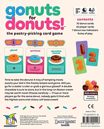 Gamewright Juego de Cartas «Go Nuts for Donuts». Juego de Mesa, 111.