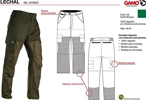 Gamo Outdoor Lechal Pantalones, Hombre, Verde Bosque, 44