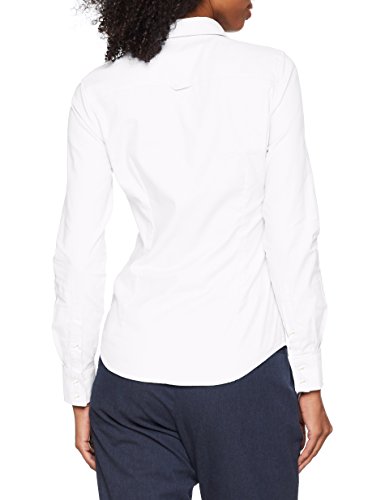 GANT Stretch Oxford-Solid Shirt Blusa, Blanco (White 110), 42 (Talla del Fabricante: 40) para Mujer