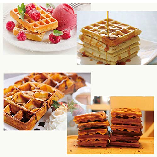 Gaone Belga Wafflera 750W Eléctrica Waffle Máquina De Doble Cara Calentamiento Uniforme, para Individual Porciones, Paninis, Croquetas De Patata + Otro En El Va El Desayuno, El Almuerzo O Snacks,220V