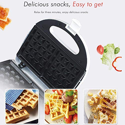 Gaone Belga Wafflera 750W Eléctrica Waffle Máquina De Doble Cara Calentamiento Uniforme, para Individual Porciones, Paninis, Croquetas De Patata + Otro En El Va El Desayuno, El Almuerzo O Snacks,220V