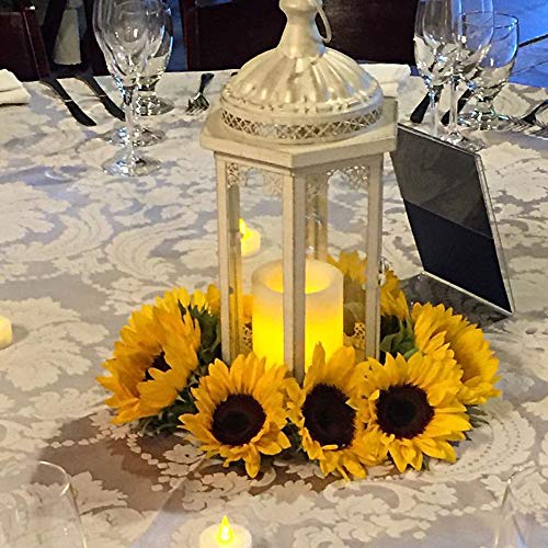 Gaoominy 24 Piezas Cabezales de Girasol Artificiales Flor de Seda Faux Floral para La Boda Centros de Mesa Centro de Cocina Guirnalda Hortensia Magdalenas Decoraciones de Adornos