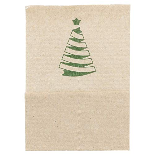 García de Pou 802.03 Servilletas Mini Servis Christmas, Natural Reciclado, 1 Capa, 23 G/M2, 17 x 17 cm, Marrón