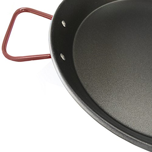 Garcima 5020500 Paellera Valenciana Antiadherente para 4 Personas 30 cm, Acero, Negro/Rojo