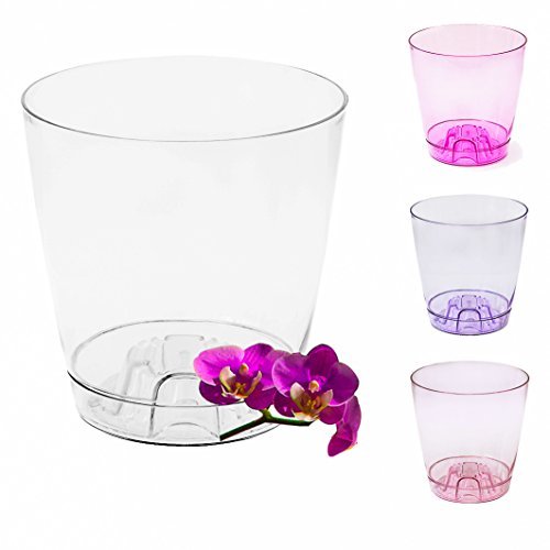 Garden4You - Maceta transparente para orquídeas, 13 cm o 17 cm de diámetro, con sistema de aireación interior, Ciclamo, 13,5