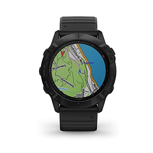 Garmin fēnix ​​6X PRO - Reloj GPS multideporte con mapas, música, frecuencia cardíaca y sensores, Negro con correa negra