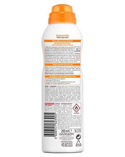 Garnier Delial UV Sport Bruma de Protección Solar para Cara y Cuerpo con SPF50 - 200 ml