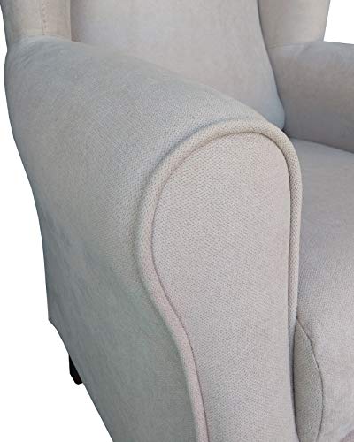 Gasten a gusto Sillón Butaca Orejera- Tela Anti-Manchas (Acualine), tamaño reducido para salón o Dormitorio. (Medidas : 103 * 74 * 78 cm.) para Ver la TV, Leer o Lactancia.… Beige