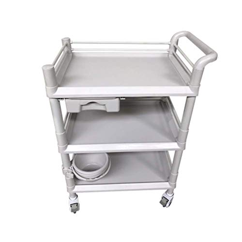 GBX 3 Niveles Abs Organización de Almacenamiento de Cocina Soportes de Bastidores, Equipo de Transporte Carro Utilitario con Reposabrazos, Ideal para Hoteles Restaurantes Y Residencias, Recogida de A