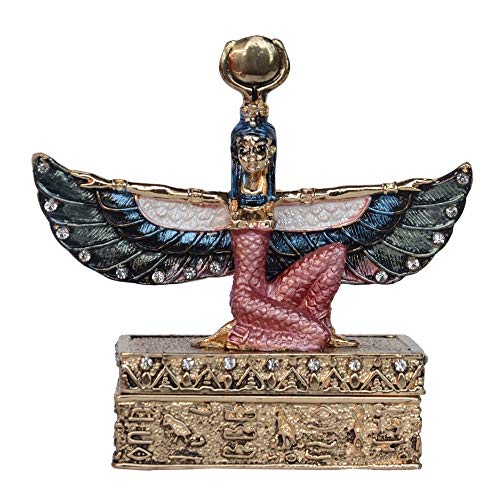 gdxy Joyero Diosa egipcia ISIS alada Estatua Caja de baratijas Doradas Figuras Regalos Contenedor de Joyas