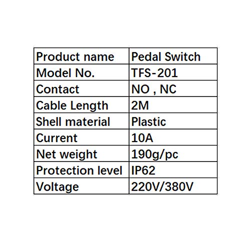 Gebildet 2pcs Industrial Interruptor de Pedal, AC 250V 10A SPDT NO NC Momentanea Controlador Pedal, Antideslizante Plástico Conmutador de Pie Eléctrico con 2m Cable, para Máquina de Coser Domástico