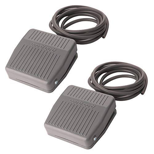 Gebildet 2pcs Industrial Interruptor de Pedal, AC 250V 10A SPDT NO NC Momentanea Controlador Pedal, Antideslizante Plástico Conmutador de Pie Eléctrico con 2m Cable, para Máquina de Coser Domástico