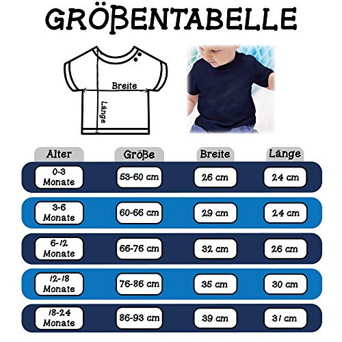 Geburtstag Baby - 1. Geburtstag Krone Junge Erster - Navy Blau - BZ02 - Baby T-Shirt Kurzarm … (Azul Marino, 12-18)