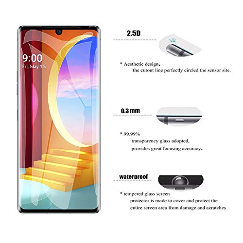 GEEMEE Protector de Pantalla para LG Velvet 5G, Cristal Templado Película Vidrio Templado 9H Alta Definicion Glass Screen Protector Film