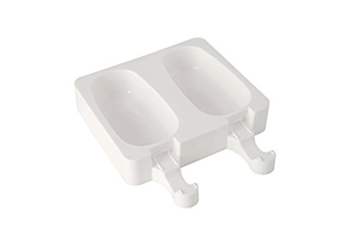 GEL01 Kit de 2 moldes de Silicona para Helados, Forma clásica, Color Blanco