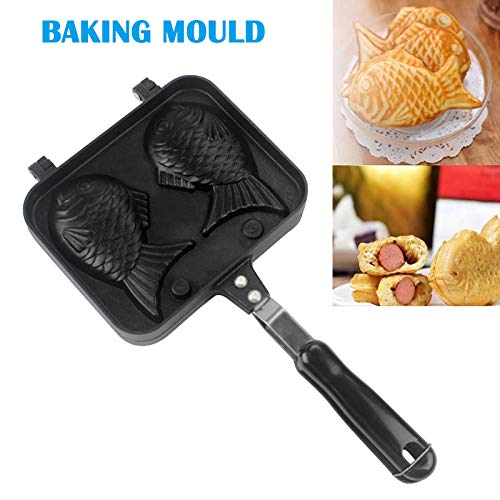 Gelentea Taiyaki - Molde para tartas con forma de pez, molde de aleación de aluminio de 2 lados