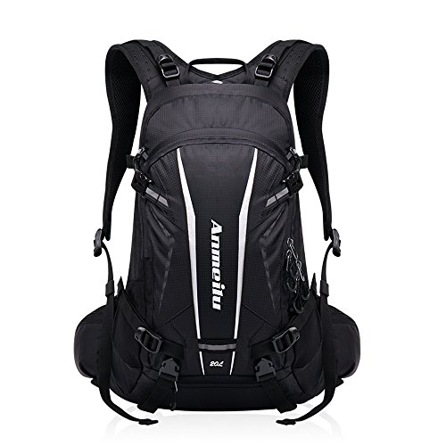 GemCoo Mochila Ciclismo Bicicleta 18L Impermeable Hidratación de Agua Respirable Impermeable Ultraligero con Cubierta de Lluvia (Negro)