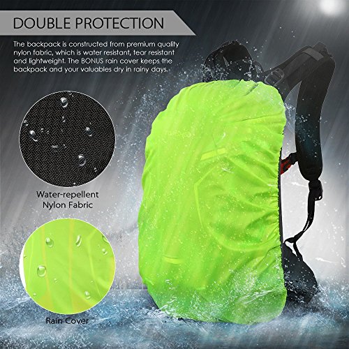 GemCoo Mochila Ciclismo Bicicleta 18L Impermeable Hidratación de Agua Respirable Impermeable Ultraligero con Cubierta de Lluvia (Verde)