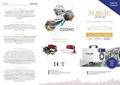 GENERADOR DE OZONO Profesional Potente producción de Ozono 5.000 MG/H Maquina DE OZONO con Tubo DE Cuarzo
