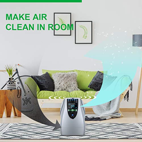 Generador de ozono, Purificador de Aire doméstico, Máquina de ozono portátil multipropósito de 500 MG/h con 6 temporizadores para Cocina, Dormitorio, Sala de Estar, baño y Oficina