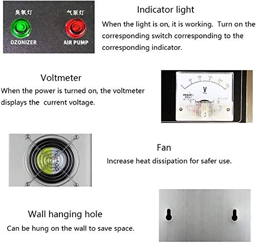 Generador De Ozono,3G / H Uso En El Hogar Generador De Ozono Máquina De Ozono Aire Desinfección Del Agua Ozonizador Para La Fábrica De Alimentos Y Productos Farmacéuticos Piscina Tratamiento De Agua