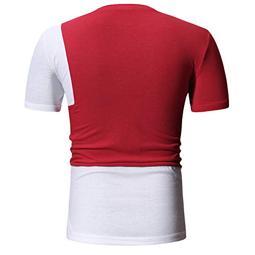 Generice - Camiseta de manga corta para hombre, cuello redondo, diseño de tendencia Rojo rosso XL