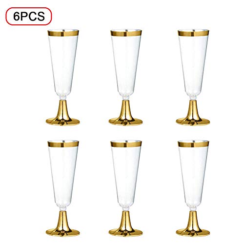 Generies 6Pcs 150Ml Copa De Vino Tinto De Plástico Flautas De Champán Copas Cóctel Boda Bebida Copa De Cocina Occidental De Navidad